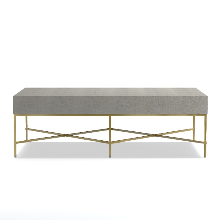 Grey Faux Shagreen Coffee Table Williams Sonoma