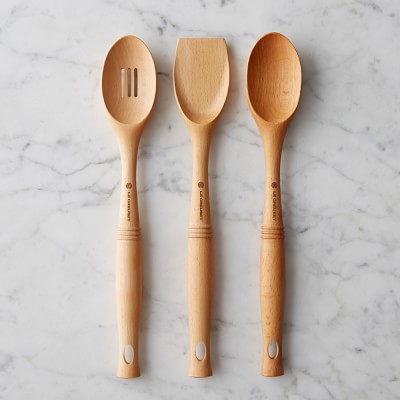 Calphalon 3 piece Solid Beech Wood Spoons Turner Cooking Utensils