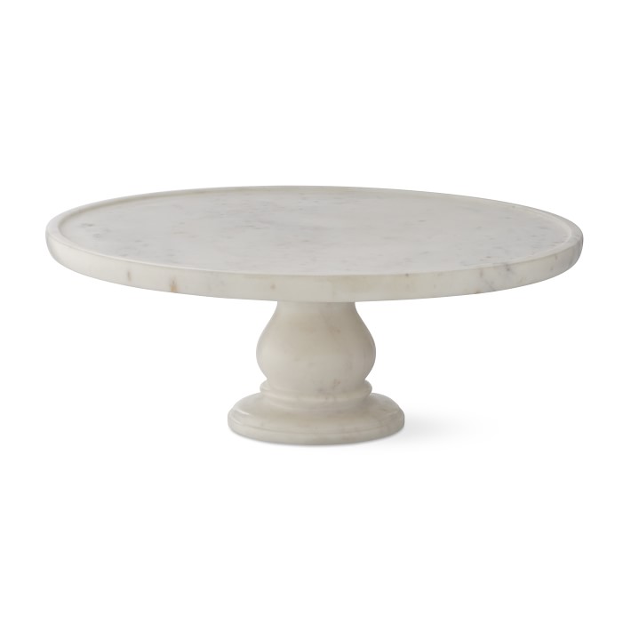 Hubbard Raw Marble Steel Cake Stands