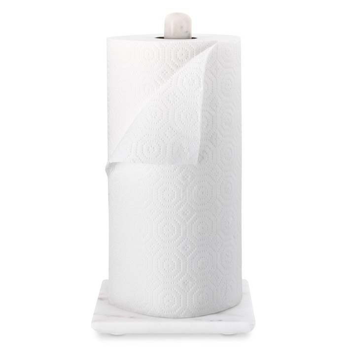 Black Metal Countertop Paper Towel Holder with Condiment Shel