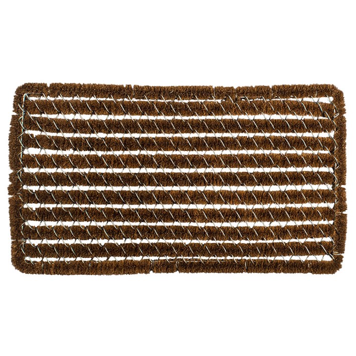 Rectangle Stripes Wire Brush Doormat