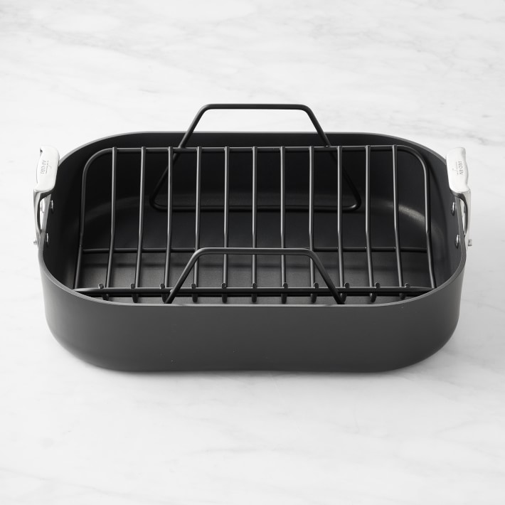 All-Clad HA1 Hard Anodized Roaster with Rack, 13 x 16
