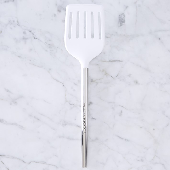 Williams Sonoma Stainless-Steel Silicone Slotted Turner | White