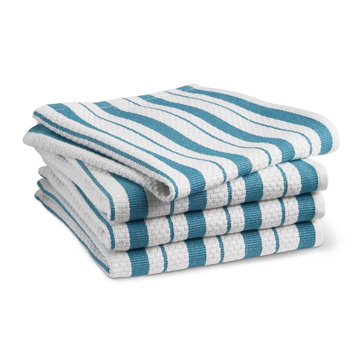  Williams-Sonoma Classic Stripe Kitchen Dish Towels, Set of 4  (Bright Blue) : Home & Kitchen