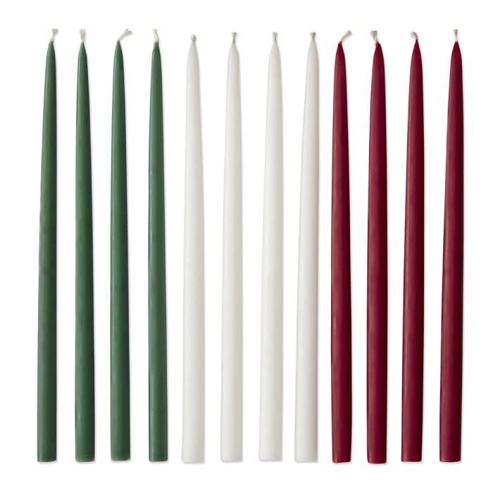 Holiday Tiny Taper Candles, Set of 12