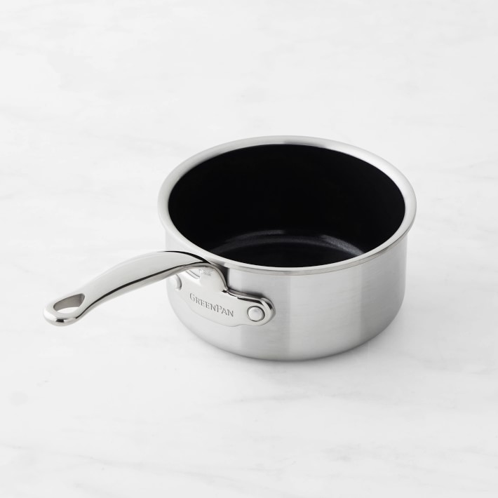 Reserve Black Healthy Ceramic 1.5-Quart and 3-Quart Nonstick Saucepan Set with Lids , Black
