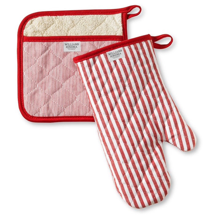 Williams Sonoma Bay Stripe Oven Mitt & Potholder Set