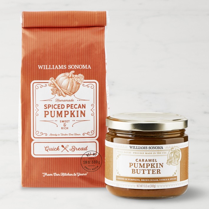 Williams Sonoma Spiced Pecan Pumpkin Quick Bread Mix &amp; Caramel Pumpkin Butter