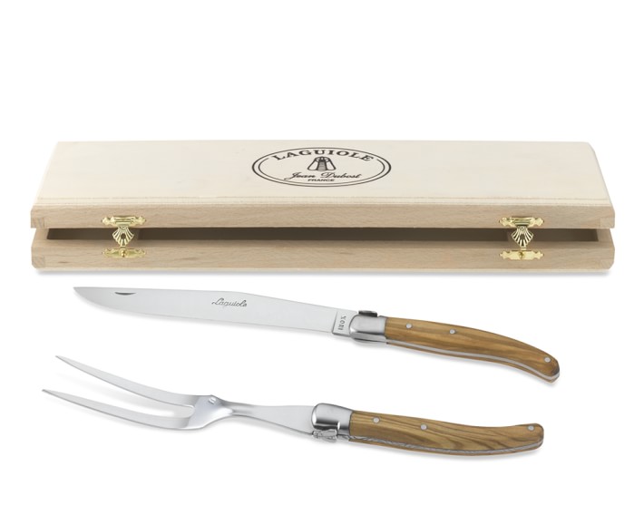 Laguiole Jean Dubost Olivewood Carving Knives, Set of 2