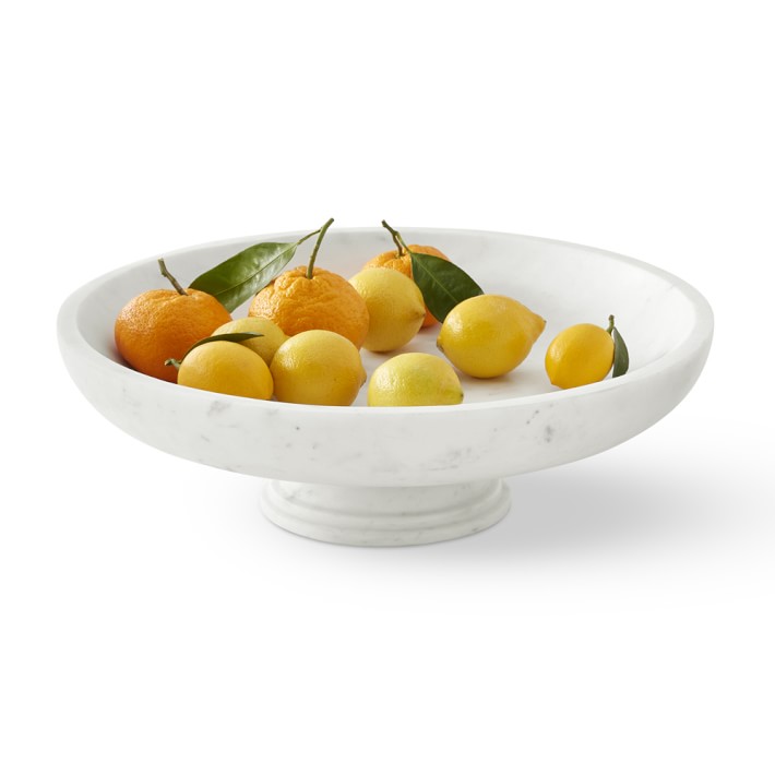 Williams Sonoma Marble Footed Fruit Bowl