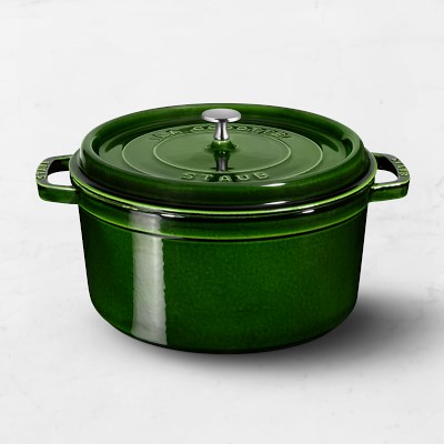 7 Qt Enameled Cast Iron Covered Tall Round Dutch Oven - Basil