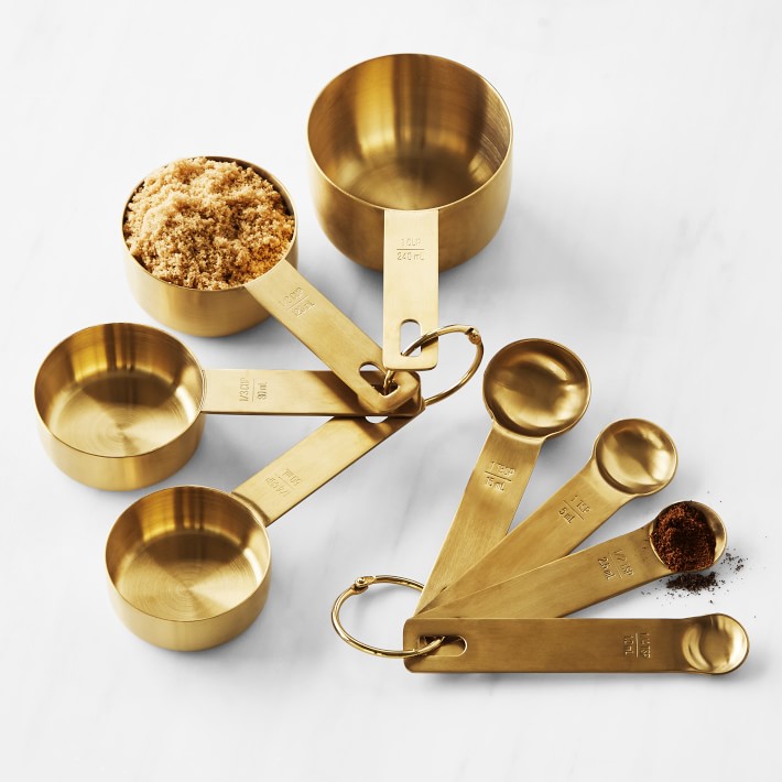 Ceramic Measuring Spoons Gift Set Multi-color Floral Design Gold