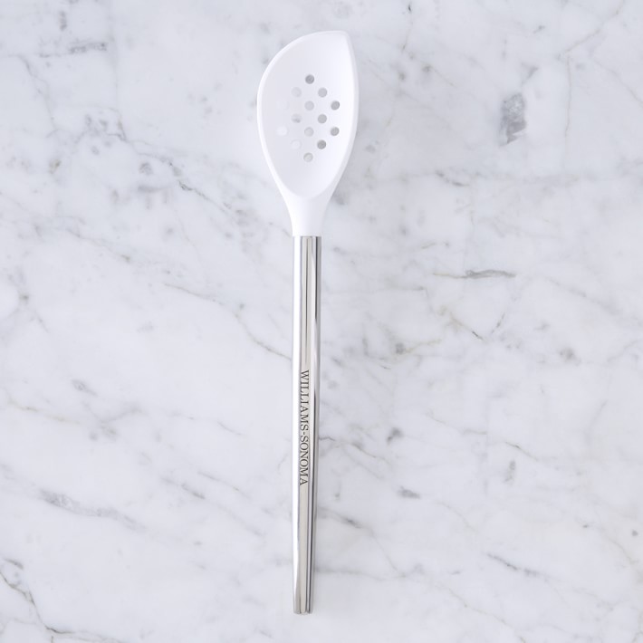 Williams Sonoma Stainless-Steel Silicone Slotted Corner Spoon