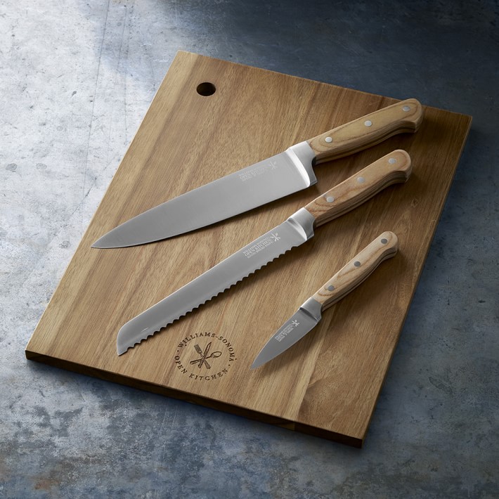 Open Kitchen by Williams Sonoma Cutting Board &amp; Knife Set, Acacia