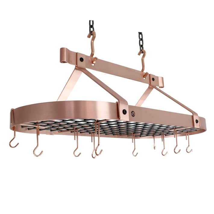 Stone County Ironworks Dutch Oval Iron Lighted Pot Rack - Copper Shade