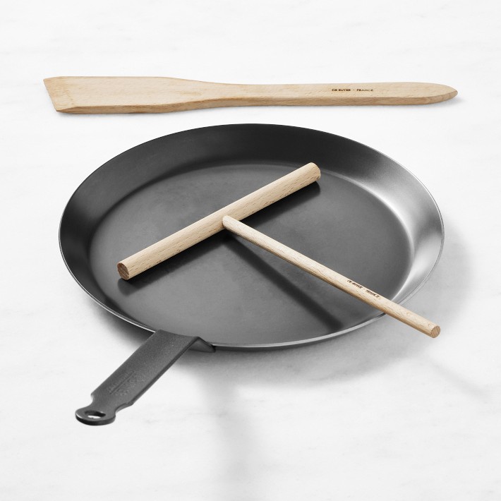 Williams Sonoma De Buyer Carbon Steel Crepe Pan & Tools Set