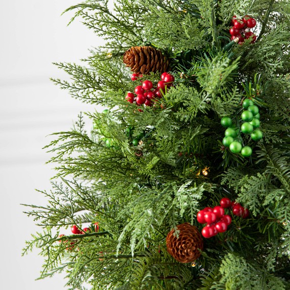 Balsam Hill Outdoor Winter Evergreen PreLit Potted Tree Williams Sonoma