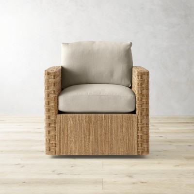 Lisbon Barrel Back Swivel Chair | Williams Sonoma