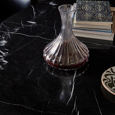 Black Marble and Glass Wine Carafe