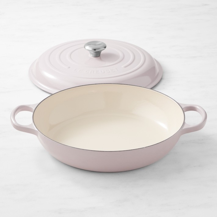 MICHELANGELO Braiser Enameled Cast Iron, 3.5 Quart Braiser Pan with Lid,  Nonstick Braiser with Silicone Pads for Heat Insulation, Oven Safe Cast  Iron