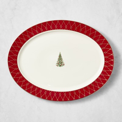 Williams Sonoma Snowman Large Oval Platter Christmas NEW