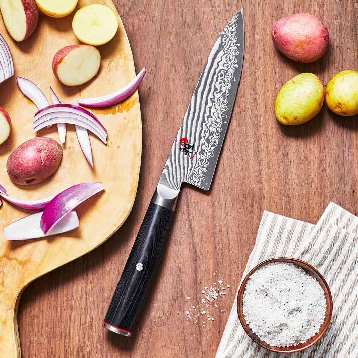 Coltelleria Collini - Set of 4 professional kitchen knives Kai Wasabi  series - sharpener and Wusthof bag