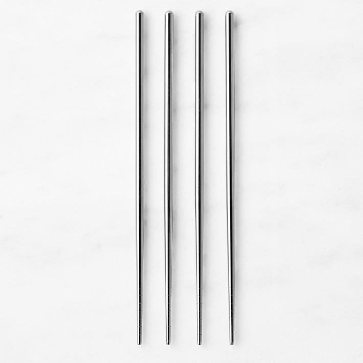 Williams Sonoma Stainless-Steel Chopsticks, Set of 4 | Williams Sonoma