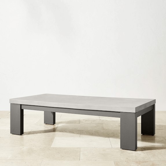 Larnaca Outdoor Slate Grey Metal Fiberstone Coffee Table Williams Sonoma