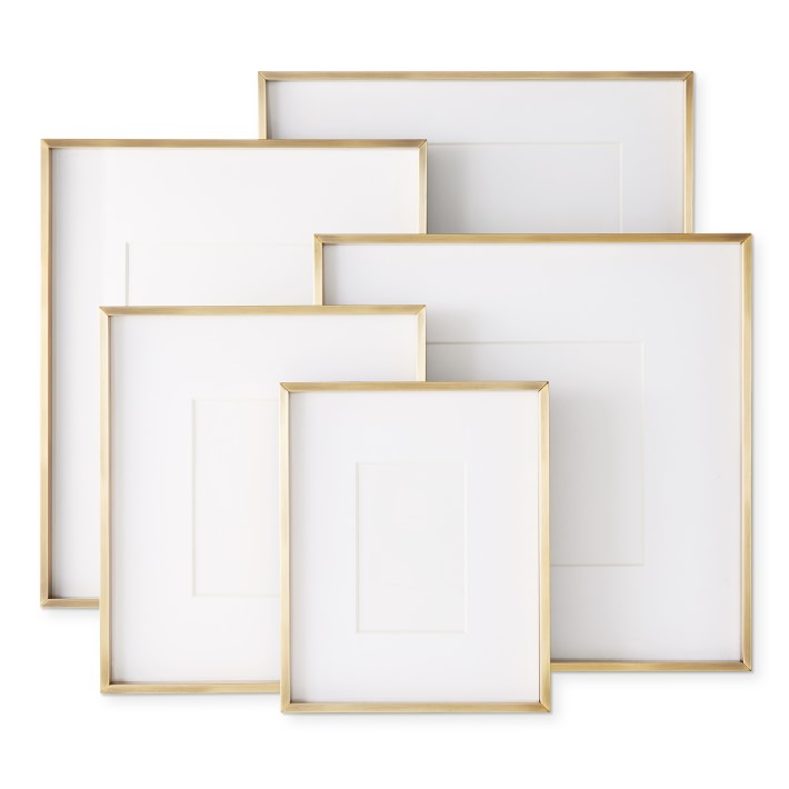 7-Piece Brushed Brass Gallery Wall Picture Frame Set