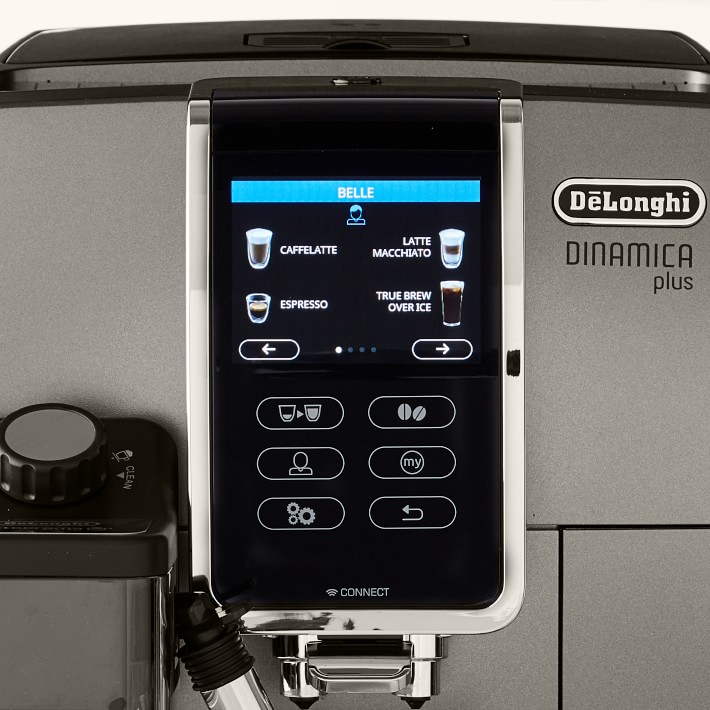 De'Longhi Dinamica Plus, Smart Coffee and Espresso Machine with Coffee Link  Connectivity App and Automatic Milk Frother, Titanium 