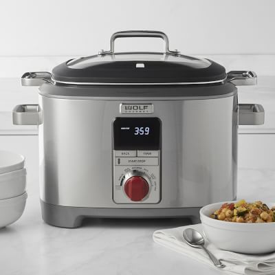 Wolf Gourmet 7qt Multi Cooker Stainless Steel/Red Knob WGSC100S