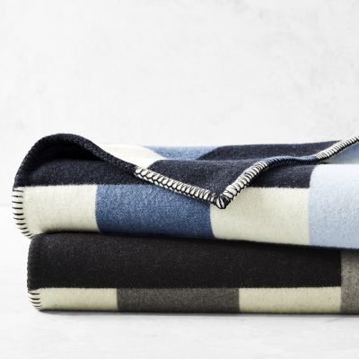 Lesina Merino Wool Throw Navy Williams Sonoma