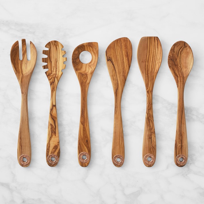 Slotted Spoon: Olive Wood Kitchen Utensil