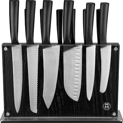  Smeg Black Stainless Steel Knife Block Set: Home & Kitchen