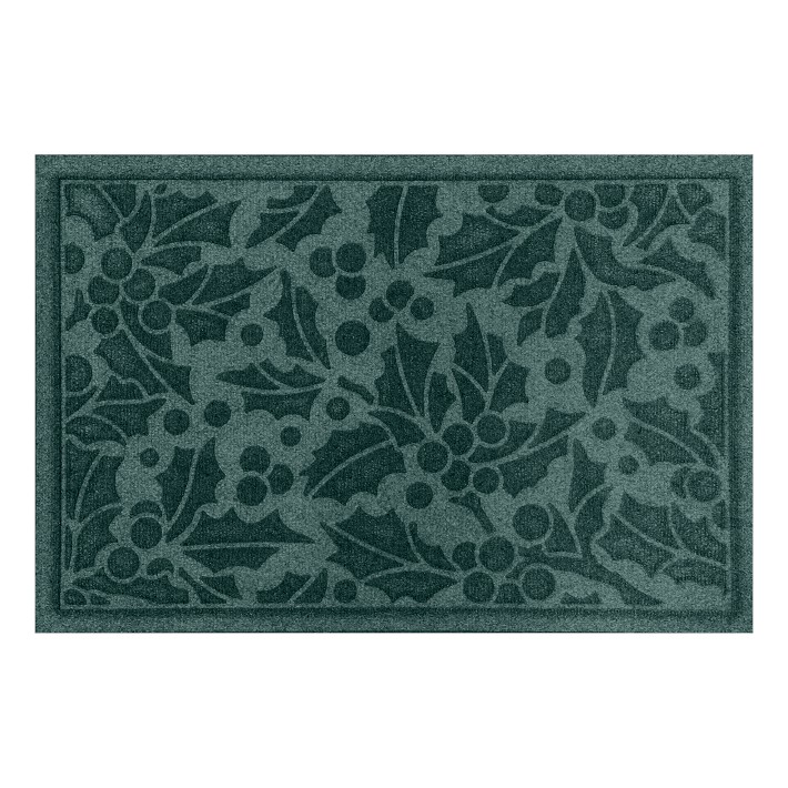 Holly Indoor Outdoor Holiday WaterHog Mat