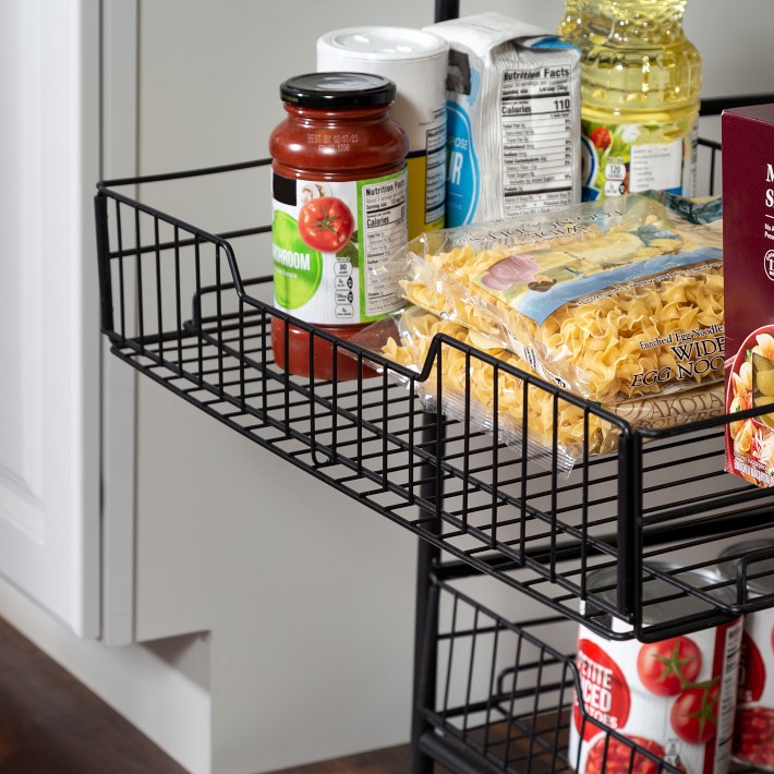 Kitchen Accessories 6 Tier Pantry Unit Pull out Flat Wire Basket Cabinet  Storage Rack - China Kitchen Basket and Kitchen Storage price