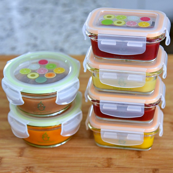 12-Pack of Glass Baby Food Containers 4oz/8oz - Sage Spoonfuls