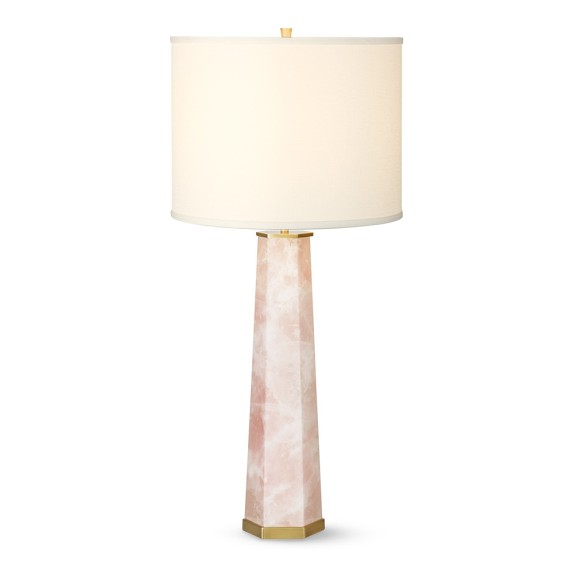 Tall Cut Stone Rose Quartz Table Lamp | Williams Sonoma