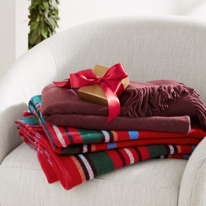 Alister Plaid Merino Wool Blanket | Williams Sonoma