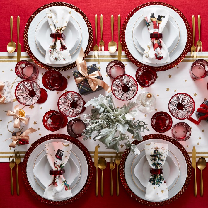 S/4 Robert Stanley Tartan Plaid Ceramic Christmas Preppy Dinner Plate 10  1/2
