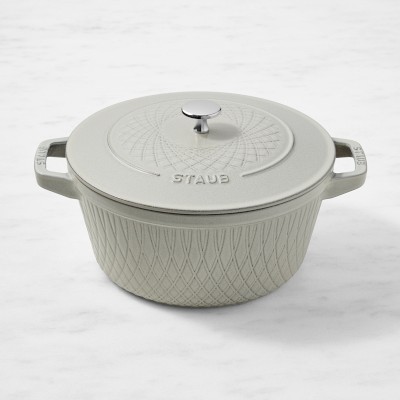 Staub Cast Iron White Truffle Round Braiser, 3.7-Quart