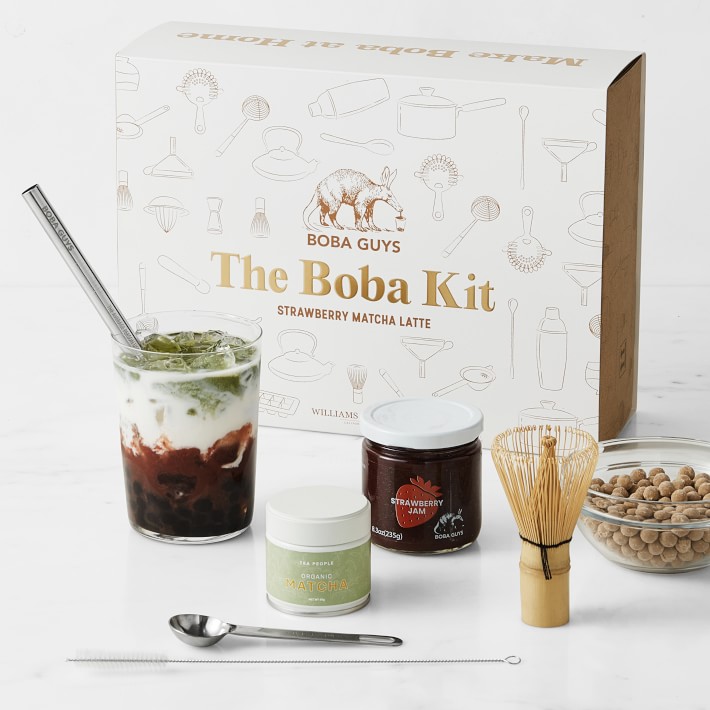  O's Bubble Boba Tea Kit - 6 Servings, All in One for Boba Tea  Lovers - Boba Party Kit for Boba Drinks - Boba Pearls Kit Includes Cups,  Straws, Stirrer, Brown