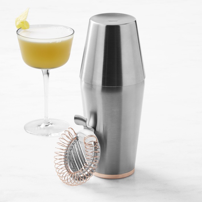 Williams Sonoma x Billy Reid 3 Piece Cocktail Shaker Strainer Set