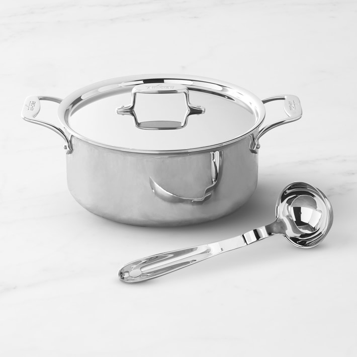 All-clad D5 Stainless Polished 5-ply 6 qt Ultimate Soup Pot with lid and  Ladle