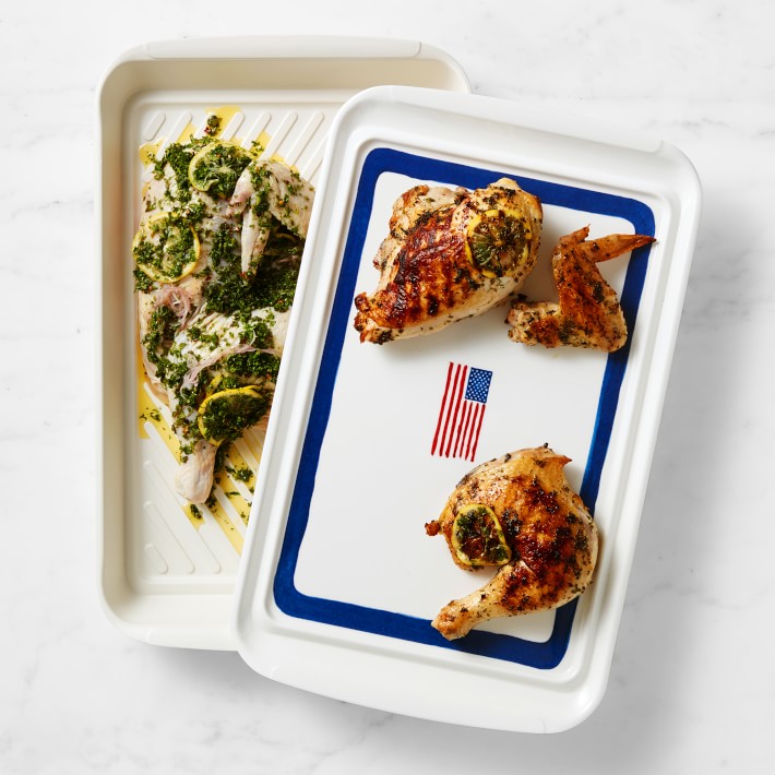 Williams Sonoma Sicily 4-Piece Grill Marinade & Prep Trays