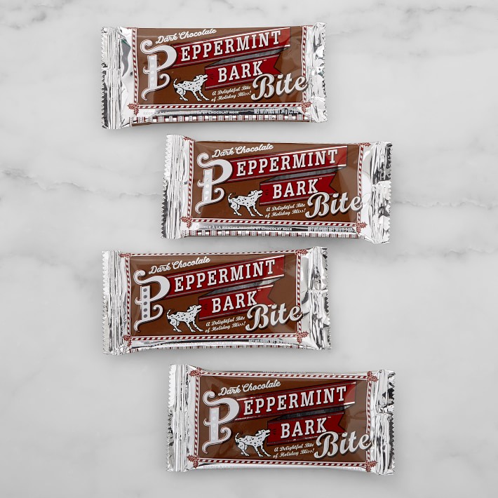 Williams Sonoma Dark Chocolate Peppermint Bark Bites, Set of 4