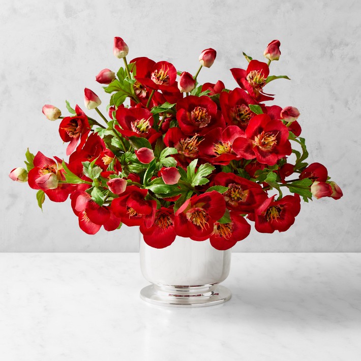 AERIN Red Hellebores Bouquet Williams Sonoma