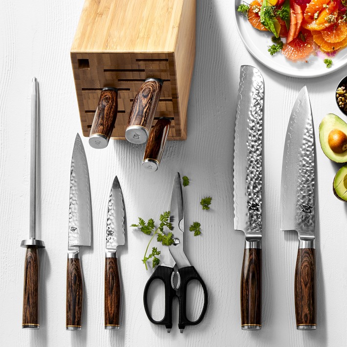 French Home Kitchen Knife Set with Wood Block, Set of 8