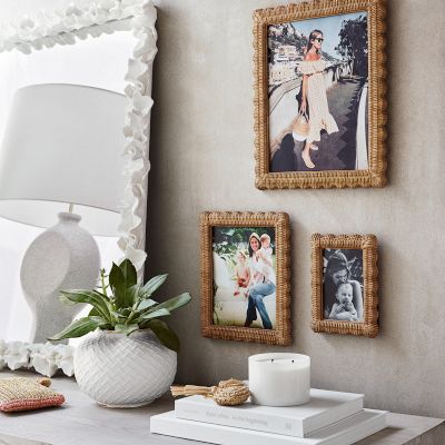 AERIN Wicker Scalloped Gallery Wall Frame Williams Sonoma