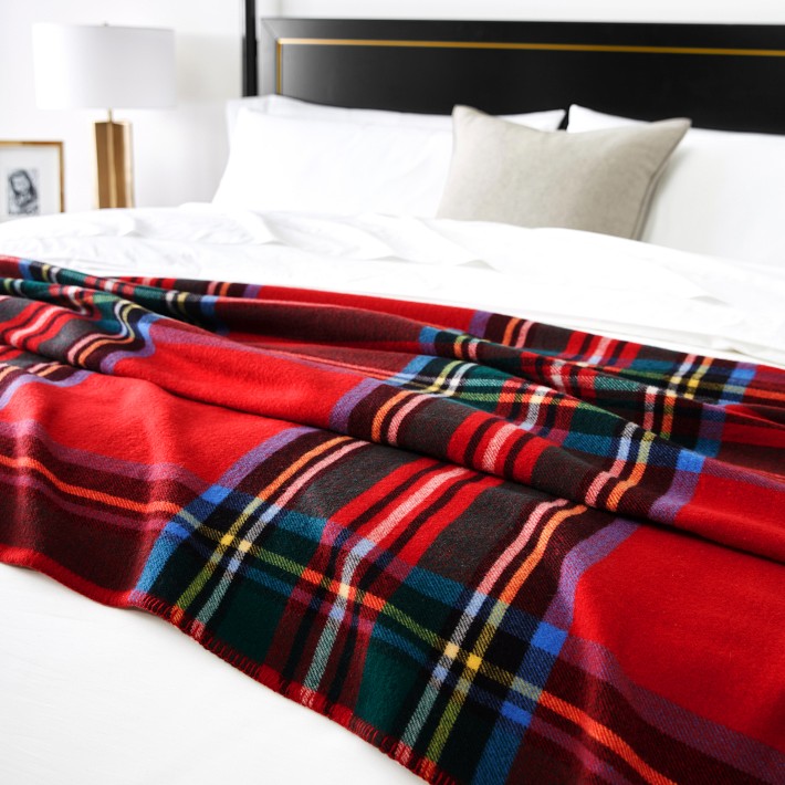 Alister Plaid Merino Wool Blanket | Williams Sonoma